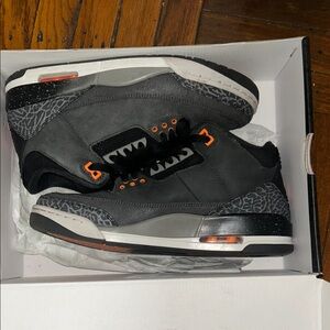 Jordan Dark Gray and Bright Orange Sneakers